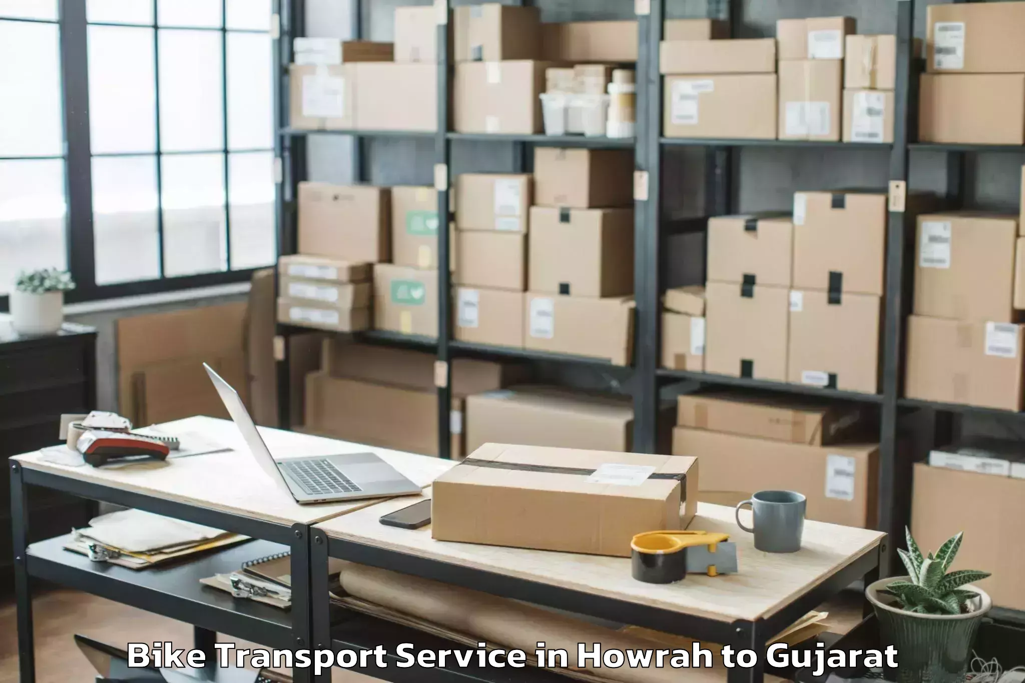 Affordable Howrah to Morbi Bike Transport